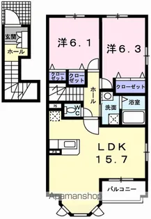 トリノ フルートB【2階】の間取り