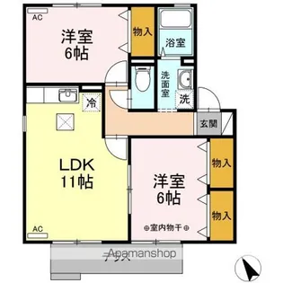 エクセル・スウィート ⅠⅡ【II102号室】の間取り