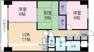 カニエ中央ハイツ【3階】の間取り