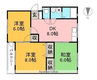 3DKの間取り画像