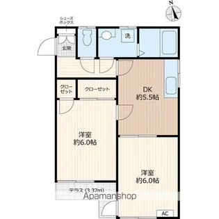 コーポ平井【102号室】の間取り