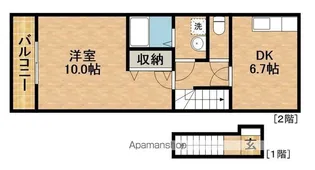 テニメントハウスフルール【2階】の間取り