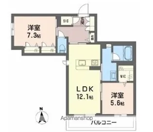 ブライラント【2階】の間取り