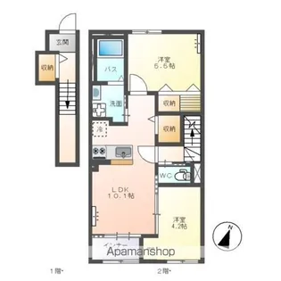 パレスコート トーケン【2階】の間取り