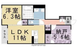 べレオ桂【108号室】の間取り