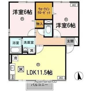 コーポラスITOⅢ B【1階】の間取り