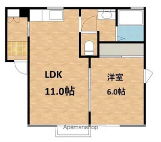 サンフラッツ【102号室】の間取り