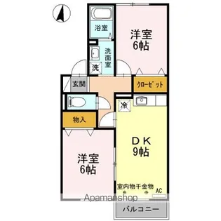 サニーハウス上今井 AB【2階】の間取り