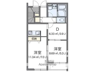 クレイノREST 清知【101号室】の間取り