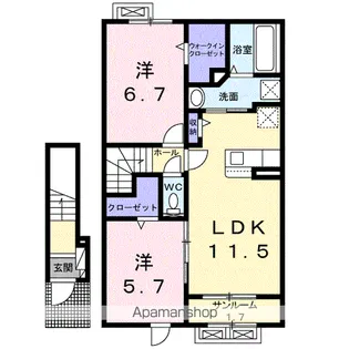 ドリーマーズ B【2階】の間取り