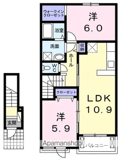 東京都青梅市今井3丁目【アパート】の間取り