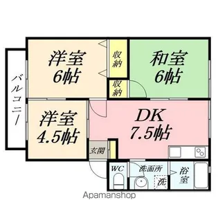 サンビレッジゆたかC【2階】の間取り