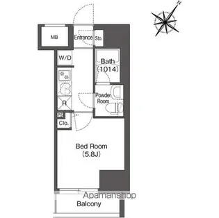 スタイリオフィット溝の口【4階】の間取り