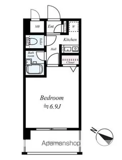 ピュアドームグラシアス大手門【8階】の間取り