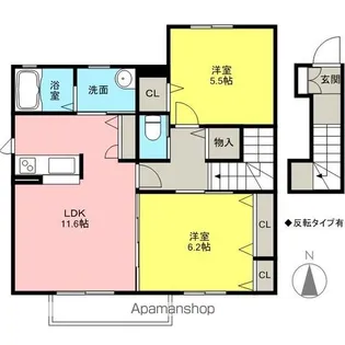 ヴィラ・アプリエール【2階】の間取り