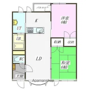 サングリーンカムイ【3号室】の間取り