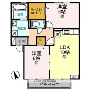 ルピナス明里橋 B【2階】の間取り