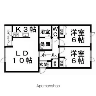 プライムハウスⅠ【2-B号室】の間取り