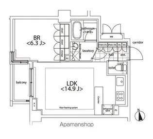 カスタリア麻布十番【4階】の間取り