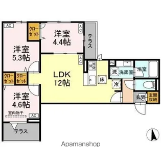 セレスティア岡本【1階】の間取り