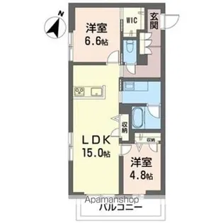カスカード北浦和【404号室】の間取り