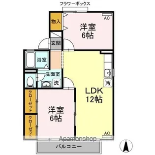 ヌーベルメゾン A【2階】の間取り