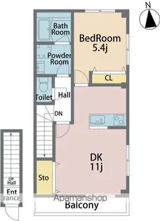 アル・羽ノ浦A【205号室】の間取り