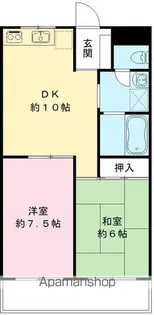 サニーハイム東出口【103号室号室】の間取り