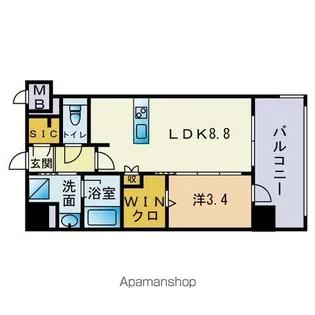 シーズンフラッツ平尾【4階】の間取り