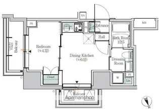 ONE ROOF RESIDENCE ASAKUSABASHI【6階】の間取り