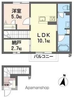 ピアソラ【201号室】の間取り