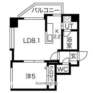 クラージュ南円山【2階】の間取り