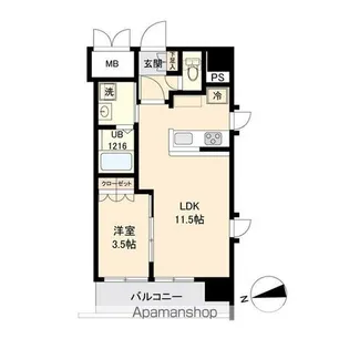 LASANTE薬師堂【5階】の間取り