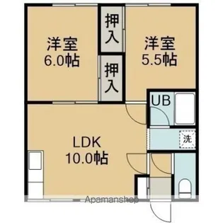 川村マンション A【1階】の間取り