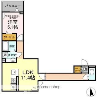 セレスティア扇I【3階】の間取り