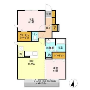 ハウス四季Ⅱ【1階】の間取り