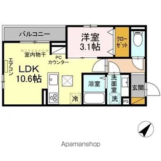 パークサイド新検見【1階】の間取り