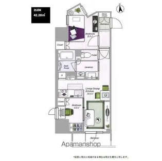 LASANTE 上野【11階】の間取り