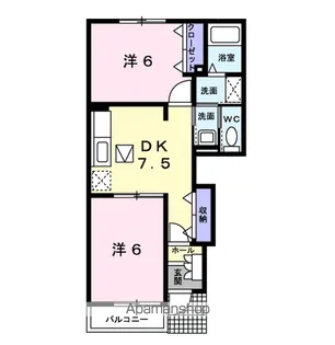 ラフレシールスクエアB【1階】の間取り