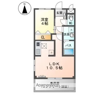 リヴィール・ワン【107号室】の間取り