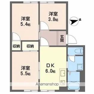 グリーンハイツ菰野【106号室】の間取り