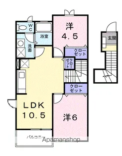 プチレジデンス ディーヴァ D【2階】の間取り