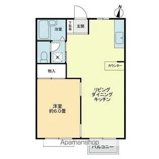 1LDKの間取り画像