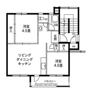 ビレッジハウス仙台鶴ケ谷二丁目11号棟【102号室】の間取り