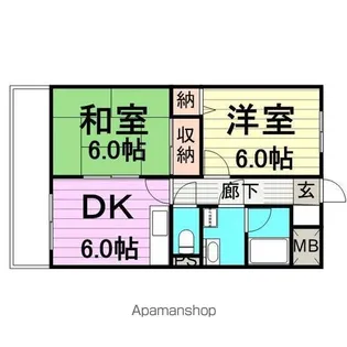 エスポワール昭和【202号室】の間取り