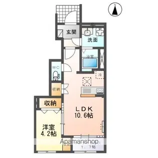 袋原1丁目アパート工事【1階】の間取り