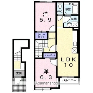 アイビーハイツ【2階】の間取り