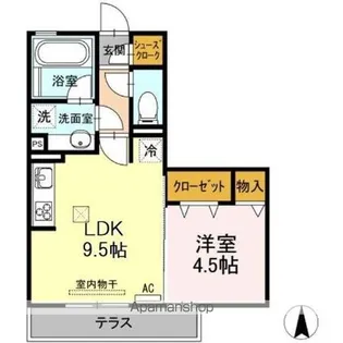 グレース川八【1階】の間取り