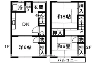 コーポ青木塒【2階】の間取り