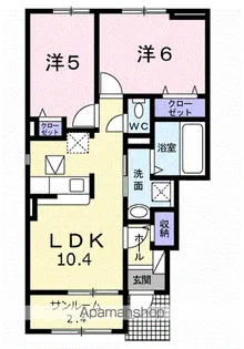 ベル リアン B【101号室】の間取り